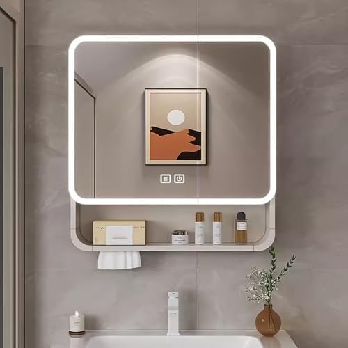 Botiquín iluminado LED para organizar el baño familiar con baldas ajustables