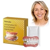 Hochwertiges Vollprothesen-Set Zahnersatz Prothese Komplett, Wiederverwendbare Zahnprothese mit Flexiblem Sitz und Leichter Reinigung für Tägliche Nutzung (1 Stück)