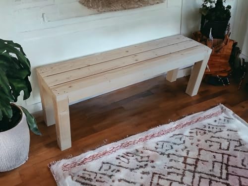 TOTAL WOOD 2012, Banco de Madera de Abeto Natural, Modelo Classico, Elemento de decoración, Asiento de Madera, Ideal para Interior y Exterior, también a Medida (100x38,5x50) - imagen 8