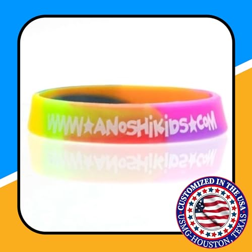 USMG Swirl Colored Custom Silicone Wristbands - Personalized 1/2\" Rubber Bracelets One-Color Print for Marketing & Events (Reflex Blue/Black Swirl, 12) - Thumbnail 7