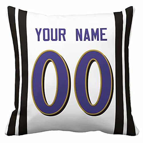 Image of ANTKING Throw Pillow 2 Pack with Custom Name and Number Personalized Gift for Men Women Boys