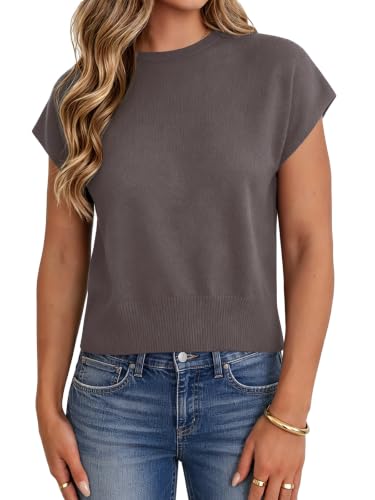 Image of UNCLECAT Short Sleeve Sweater for Women Knit Fall Pullover Tops