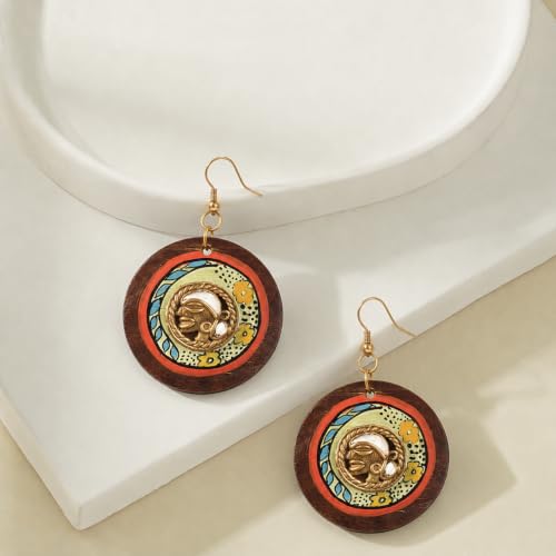 Image of Handcrafted Tribal Wooden Earrings Collection for Women - Butterfly, Princess & Modern Geometric Statement Designs