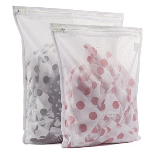 TENRAI 2 Pack (1 Large & 1 Medium) Delicates Laundry Bags, Bra Fine