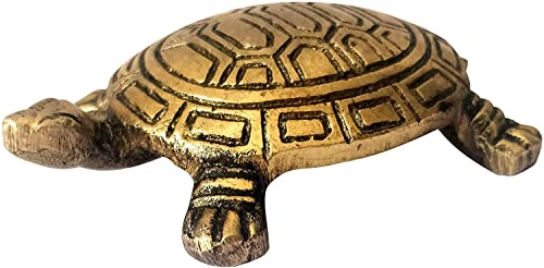 Guru Jee™ Brass Tortoise Statue For Good Health, Longevity And Happiness Indian Art Feng Shui Turtle For Home Office Temple Religious Gifts Showpiece #TOP5