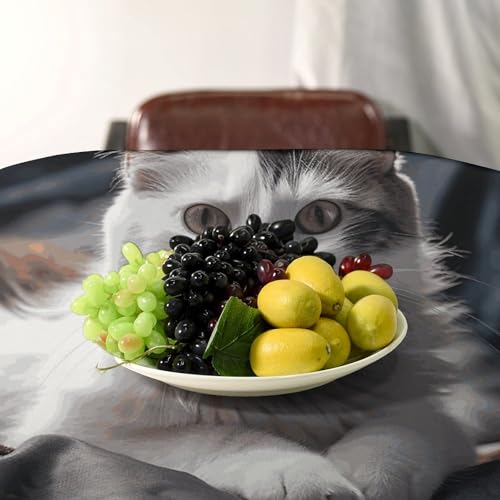 Nappe de table rectangulaire motif chat pour décoration de cuisine et restaurant