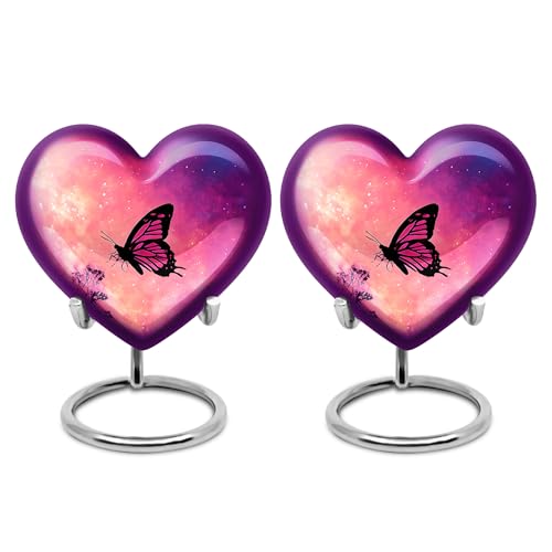 Image of Butterfly Urn Unique Burial Urn for Ashes for Women & Men 3 Inch 2 Qty | Mini Cremation Urns Funeral Urns for Ash