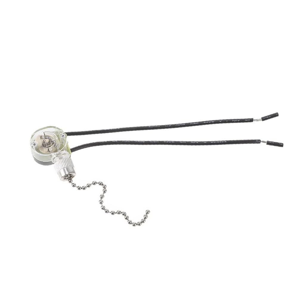Clear Pull Chain Switch for Lamps and Fixtures Zipper Switch Wall Light Ceiling Fan Switch 2 Wire Single Circuit On-Off Pull Chain image 4