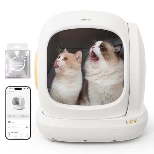 UBPet C20 Grande Ouverture Litiere Chat Autonettoyante Litière Automatique, Ultra Sûr/Contrôle...