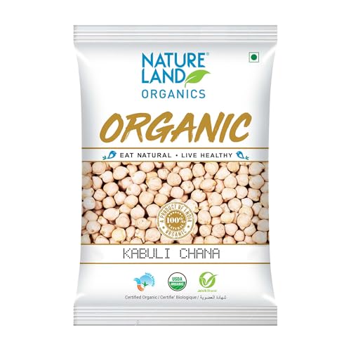 Image of Natureland Organics Kabuli Chana /White Chana /Chole Pouch, 1 kg