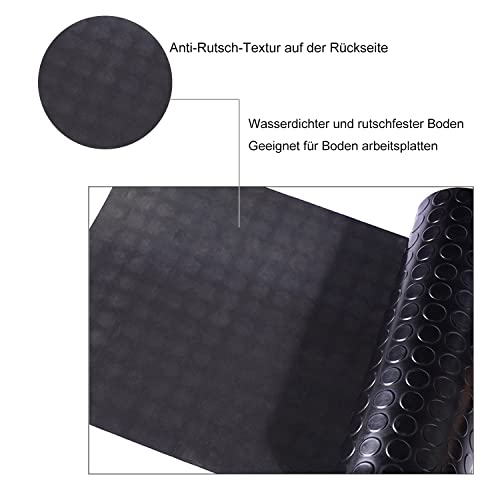 MYOYAY Gummimatte Meterware Bodenbelag 100x500 cm Gummiläufer Schutzmatte Noppenmatte Rutschfest Gummi Bodenmatte Arbeitsplatz-Matte 3mm Heavy Duty Industriell Gummimatten für Fabrik, Garage, Anhänger