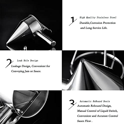 Stainless Steel Pancake Batter Dispenser With Stand,Funnel Cake Dispenser With Stand,Baking Tool For Cupcake, Waffles, Muffin Mix, Crepes, Cake #TOP4