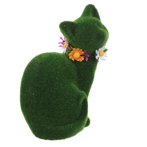 Statue de chat floqué pour déco balcon et pelouse