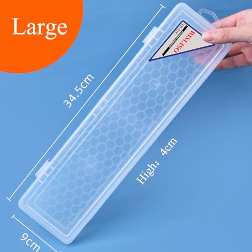 Image of Translucent Paint Brush Holder for 13 Inch Long Paintbrushes, Bulk Plastic Art Portable Paint Brush Storage Case With Foam Insert Bulk 4-pack