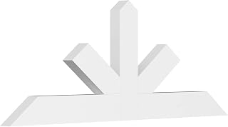 Ekena Millwork GBP048X18X0204SAR00 Saratoga Architectural Grade PVC Gable Brackets 48"W x 18"H x 2"D x 4"F, 9/12 Pitch
