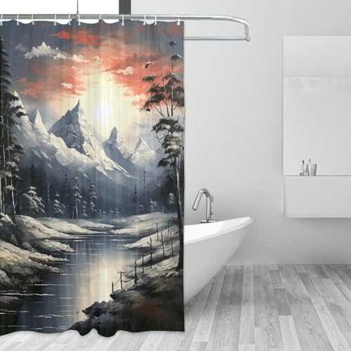 Rideau de douche imperméable 183x183 cm lavable avec crochets