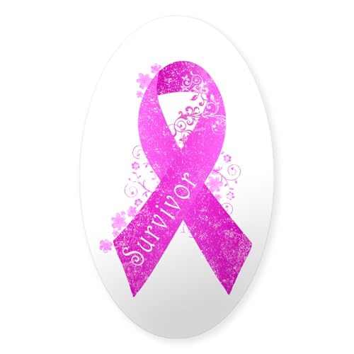 CafePress Breast Cancer Survivor Oval Car Bumper Sticker