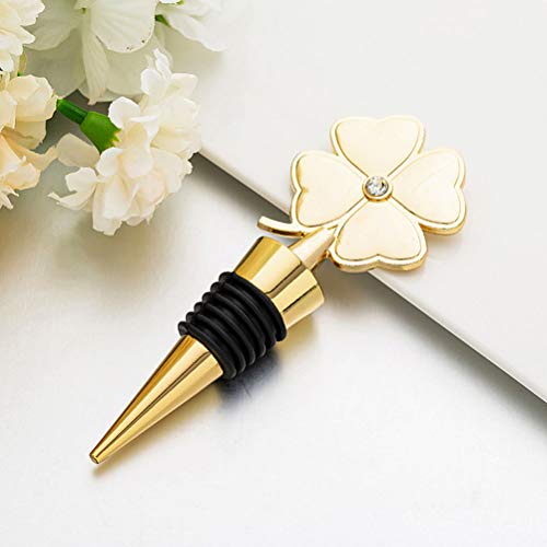 TENDYCOCO 2 peças de trevo de quatro folhas rolha de vinho rolha de garrafa de champanhe criativa su