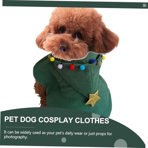 Disfraz para perro Capa árbol de Navidad M Verde miniatura 4