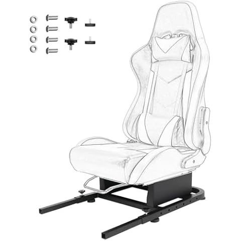 Hottoby Rear Seat Stand Racing Wheel Frame Parts/Accessories Mounting Seat Installable Most Chair Stand Simulator Cockpit Wheel and Pedals Not Included Cover