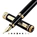 Scriveiner Füllfederhalter, schwarz lackiert, Kugelschreiber mit 24-karätigem Gold-Finish, Feder 18 Karat (mittel), ideal für Damen und Herren, professionell, Direktor, Büro, schöner Kugelschreiber Baby,Schwarz günstig Kaufen-Scriveiner Füllfederhalter, schwarz lackiert, Kugelschreiber mit 24-karätigem Gold-Finish, Feder 18 Karat (mittel), ideal für Damen und Herren, professionell, Direktor, Büro, schöner Kugelschreiber
