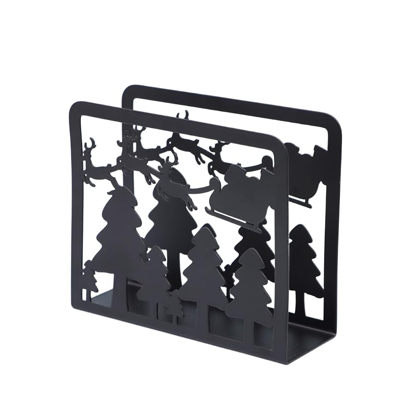 uchwyt na serwetki, Uchwyt na serwetki 12 * 4,2 10 CM 1-3 SZT. Czarne serwetniki stół(Tree,W:12*D:4.2*H:10cm 3pcs)