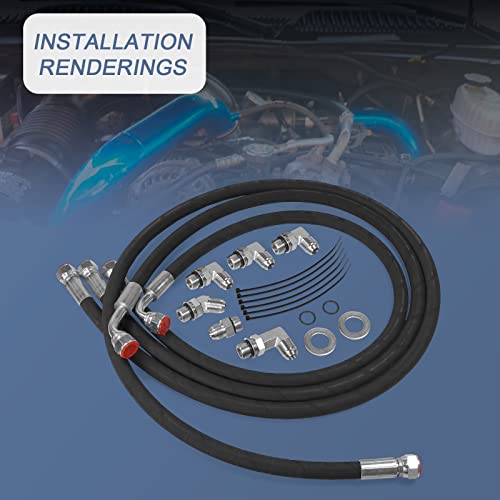 Radhlbniu Transmission Cooler Lines/Hoses Compatible With 2006-2010 Chevy Gmc With 6.6L Duramax Diesel W/Allison Transmission #TOP5