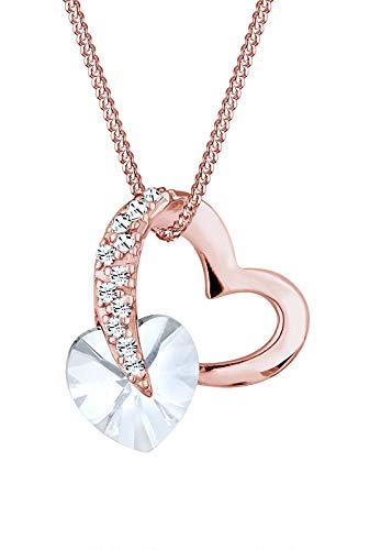 Preisvergleich Produktbild Elli Halskette Herz Liebe Swarovski® Kristalle 925 Silber