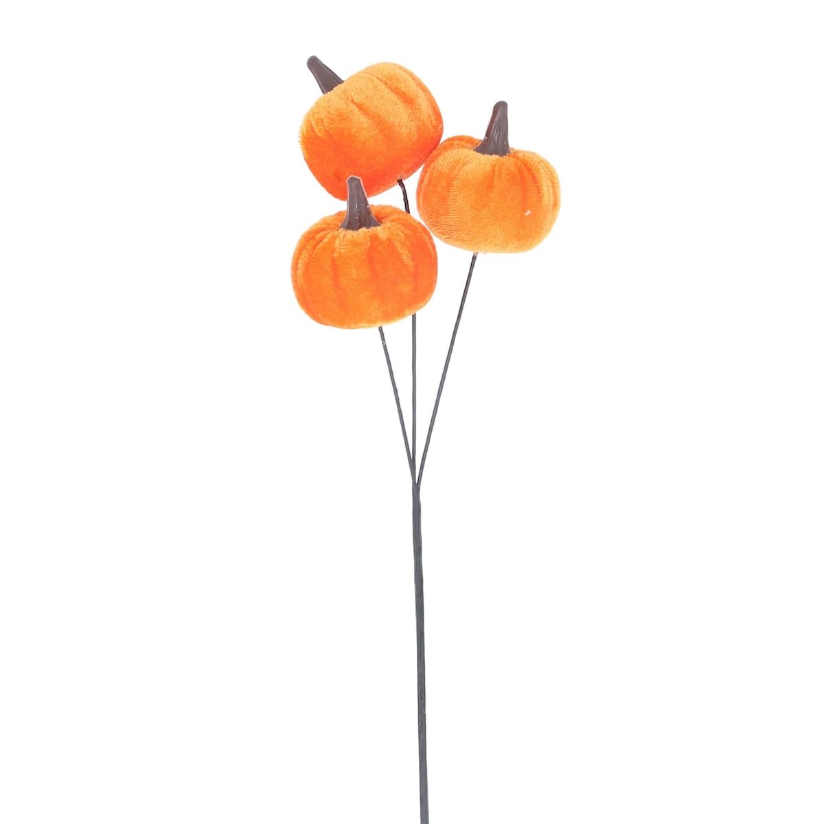Gisela Graham Orange Halloween Triple Plush Pumpkin Stick