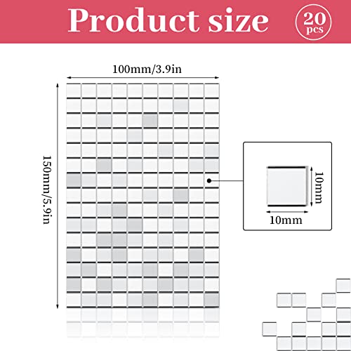 Rcybeo 3000Pcs Mosaic Tiles Disco Tiles Self-Adhesive Mirror Mosaic Stickers 10X10Mm, Disco Ball Stickers For Craft, Interior Decoration Square Glass Tiles Self Adhesive Diy Card Making #TOP1