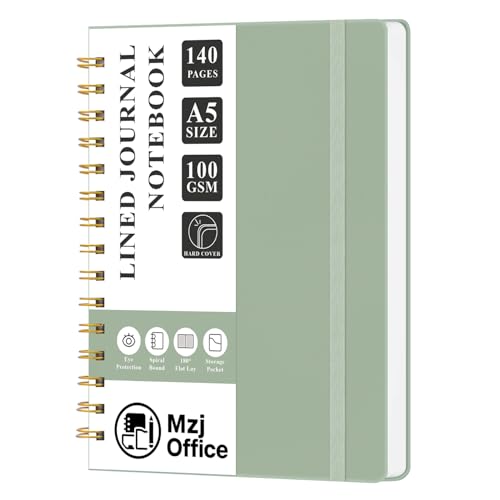 Carnet de notes ligné à spirale pour femme avec 140 pages et couverture rigide A5
