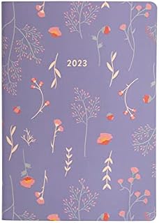 Letts of London Meadow A5 week to view 2023 diary - purple, 23-082075