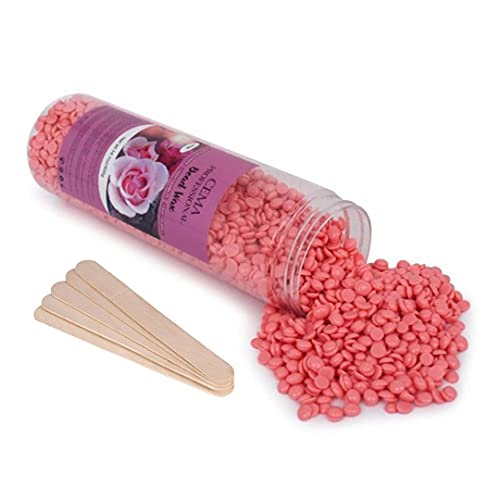 Image of CEMA Professional White Chocolate Bead Wax, 400g, High Flexibility, Stripless (400 Grams, Rose Wax)
