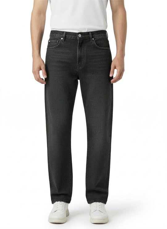 tweezers Straight Fit Men Charcoal Black Jeans| Loose Fit Men Jeans | Mid-Rise Waist| Whiskers-picture-55