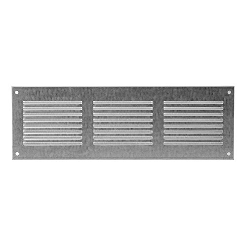 300x100mm / 12x4 inch Galvanised Steel Ventilation Grille with Flyscreen - Air Vent Cover