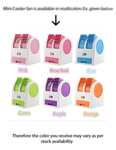 Image of Portable Mini AC USB attery Operated air conditioner mini Water air Cooler oling Fan Blade Less Duel Blower with ice Chamber Perfect for Office and Home
