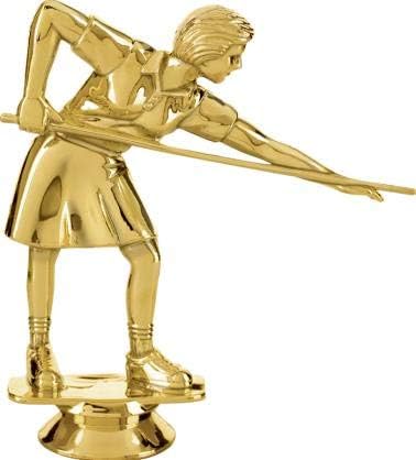 Crown Awards 10.5" Billiards Female Trophies, Gold Stars Billiards Female Trophy with Custom Engraving Prime