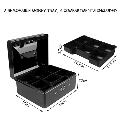 Caja metálica con cerradura 15x12x7.7 cm pack 3 miniatura 2