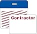 Brady 95659 SecurAlert Color Card Clip-on Badge, 3 x 3 inches Blue, Legend: Contractor (500 Badges)