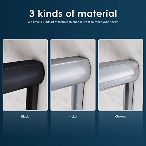 Sunny Shower Glass Shower Door Frameless Double Sliding Shower Glass Door, 1/4 Inch Clear Glass Shower Panel, Stainless Steel Hardware, Bathroom Sliding Door, Black Finish 46.5-48 In.w X 72 In.h #TOP5