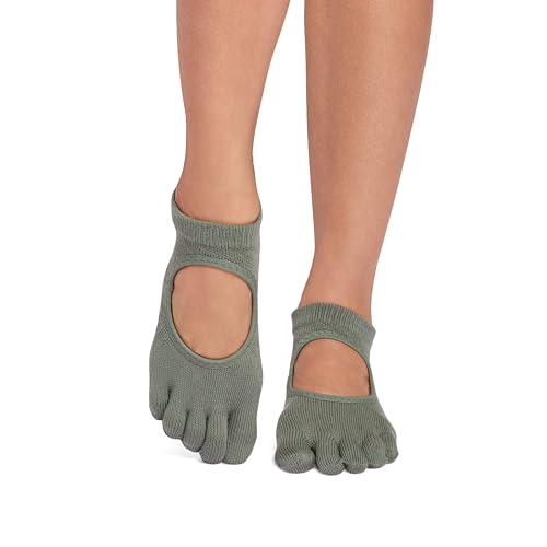 Image of Toesox Women's Bellarina Full Toe Grip Socks - Multi Pack Non-Slip Pilates Yoga Barre Socks