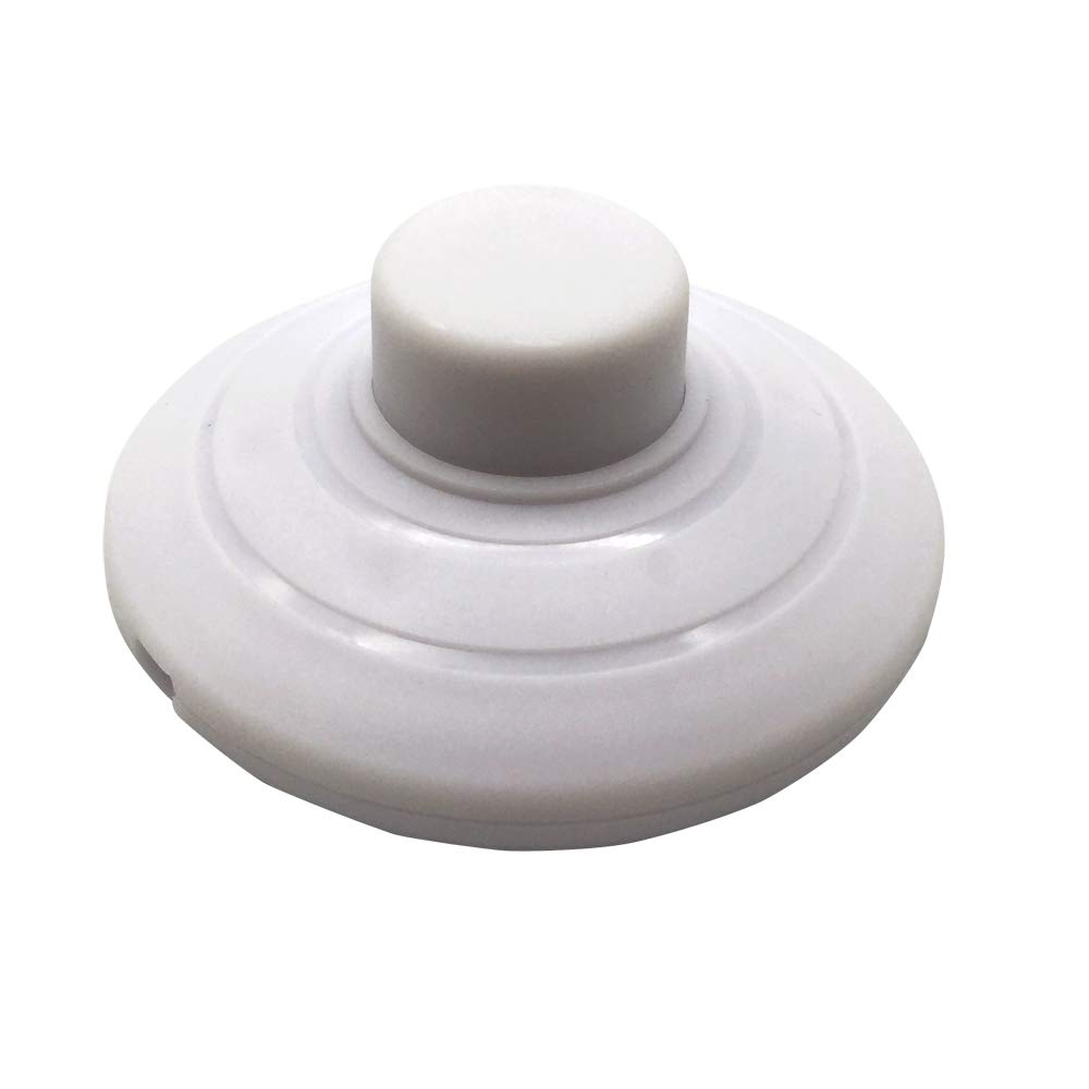FUJIE1 Pcs Round Foot Switch White Foot Control Switch for Floor Lamp and Table Lamp