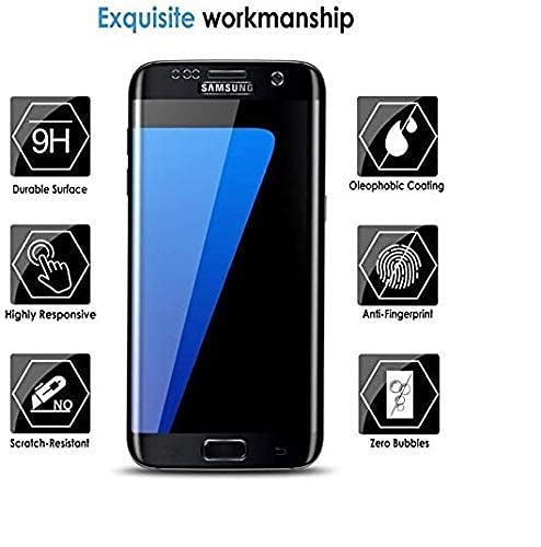 Image of Screen Protector for Samsung Galaxy S6 Edge (Black) Tempered Glass Edge-to-Edge 6D Screen Guard With Installation Kit