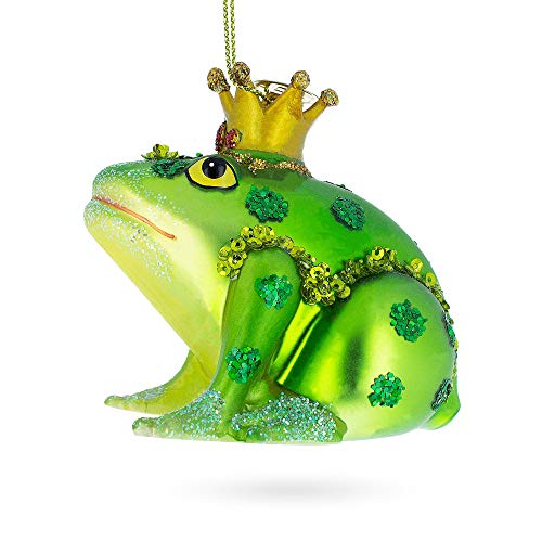 Boule de Noël grenouille couronnée en verre soufflé artisanal - 3