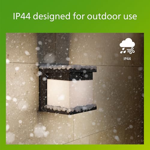 Philips Diara Outdoor Solar Wall Light, IP44 Weather-Resistant, Durable, Anti-UV Plastic, Motion Sensor, Dusk-to-Dawn, Replaceable Battery, Black, 2700K, 1 Light thumbnail 4