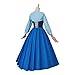 SFWXCOS Women's Princess Mermaid Costume Blue Classic Cosplay Party Dress with Headwear (XL, Blue)