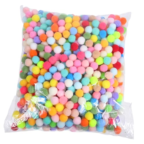 SEWACC 1000 piezas Bolas de Felpa Elásticas Coloridas para Manualidades Accesorios Gorros Bufandas DIY Juguetes Blandos Color Aleatorio Color Aleatorio