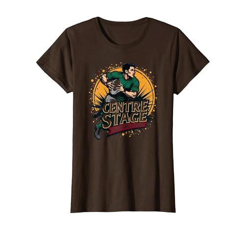 Centre Stage Women’s Rugby Soul T-Shirt, Brown, Large