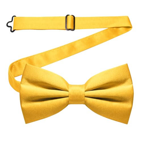 Image of JEMYGINS Solid Color Pre-tied Bow Tie Adjustable Bowtie for Men
