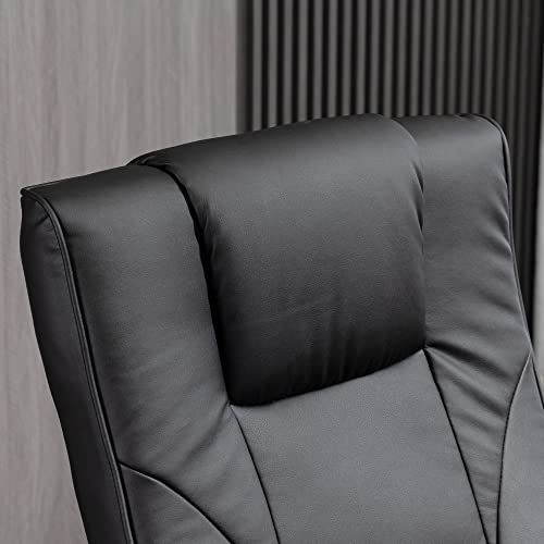 Homcom Massage Recliner Chair With Ottoman, Electric Faux Leather Recliner With 10 Vibration Points And 5 Massage Mode, Swivel Reclining Chair With Remote Control, Wood Base And Side Pocket, Black #TOP7